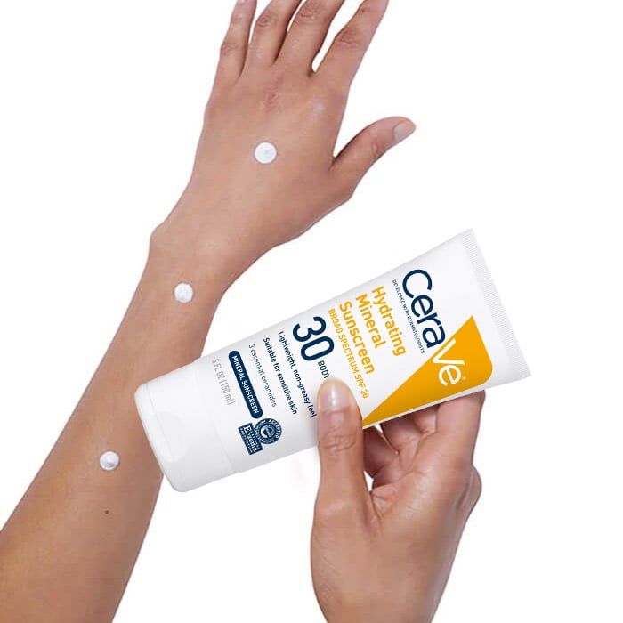 CeraVe Sunscreen Body Hydrating Mineral Sunscreen Body Lotion Spf