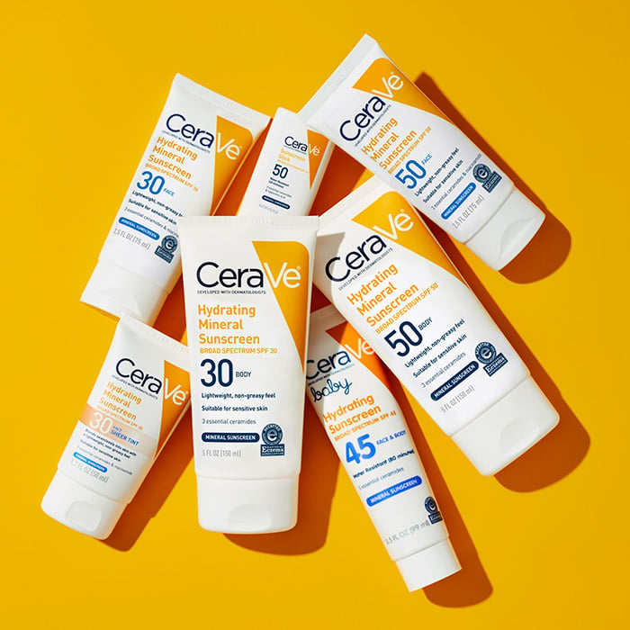 CeraVe Sunscreen Body Hydrating Mineral Sunscreen Body Lotion Spf